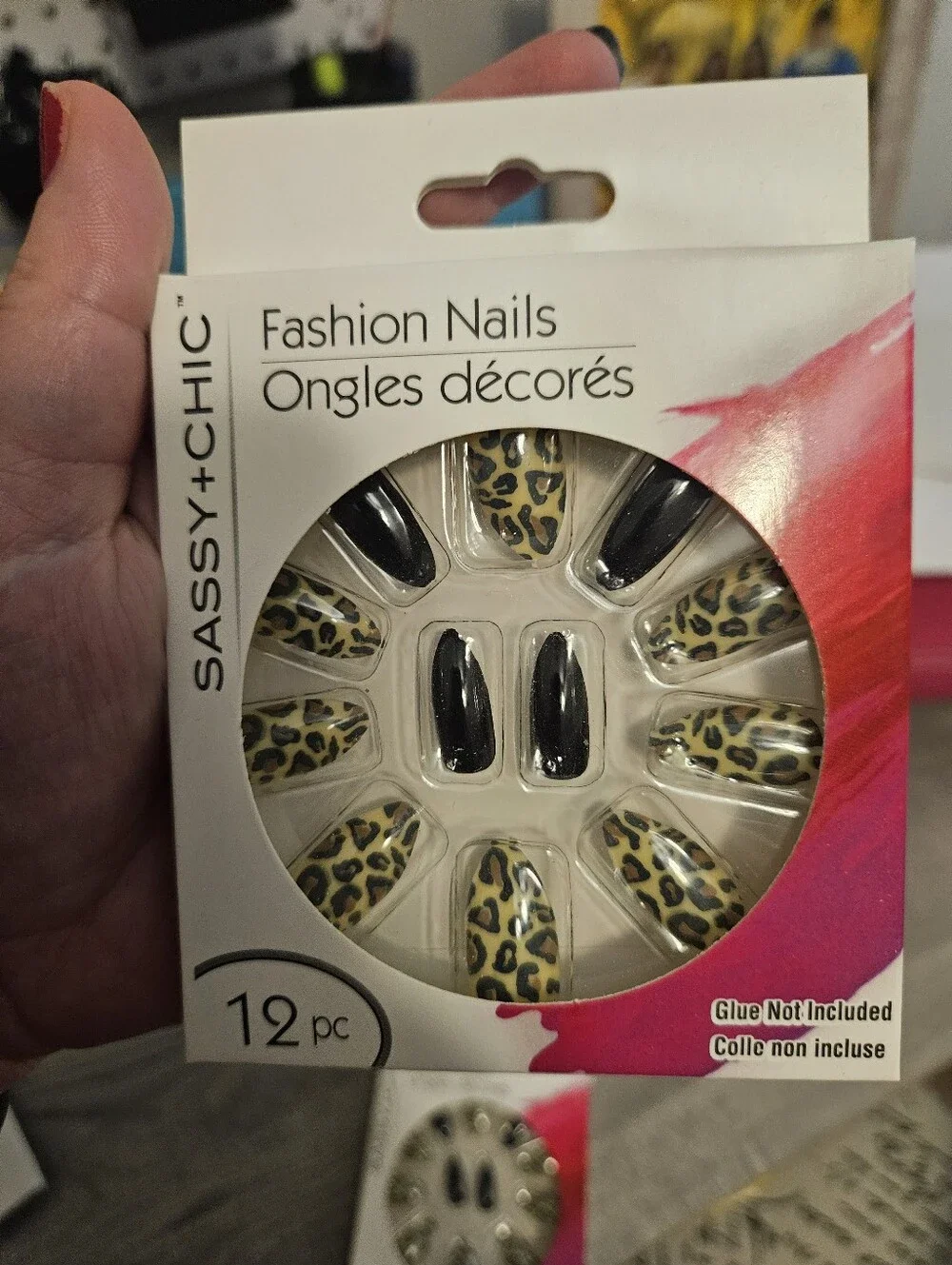 Sassy + Chic Leopard Print & Black Fashion Press-On Nails - 5 Pack
